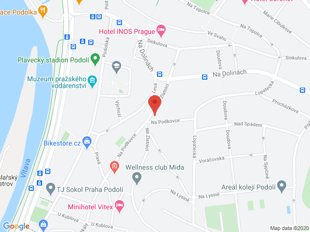 Google map: Na Zlatnici 8, Praha